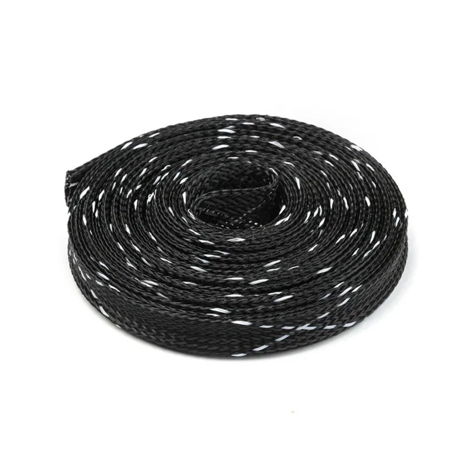 Guaina for cavi intrecciata espandibile da 20/50/100 m, guaina isolante protettiva for, for 4/6/8/10/12/15/20 mm per ufficio e casa TV/computer/audio(Black White,10mm,100M)