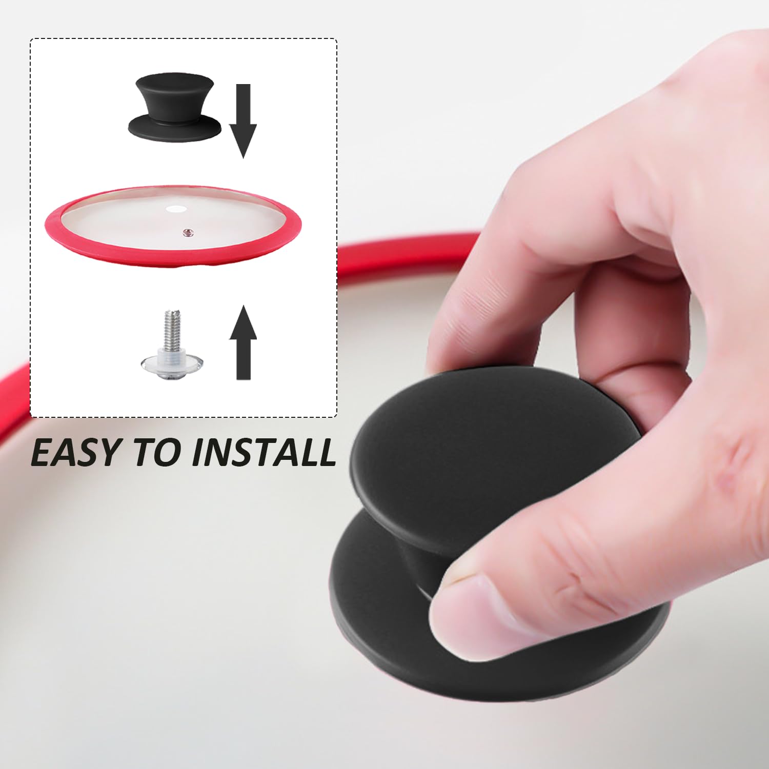 Poignées De Couvercle En Silicone Heedpeiur Lot De 4 | Résistant à 450°F | Pour Casseroles Et Poêles | Remplacement Facile