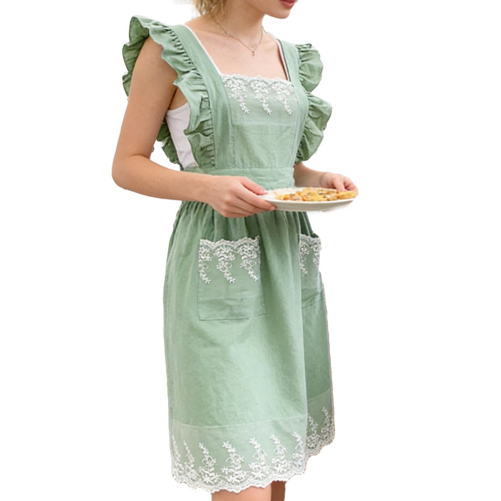 Tablier en coton à volants pour cuisiner avec amour - 8