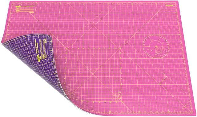 ANSIO Craft Cutting Mat Self Healing A1 Double Sided 5 Layers - Quilting, Sewing, Scrapbooking, Fabric & Papercraft - Imperial/Metric 34 Inch x 22.5 Inch / 89cm x 59cm - Super Pink/Royal Purple