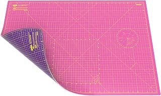 ANSIO Alfombrilla de corte para manualidades, autorreparable, A1, de doble cara, 5 capas, acolchado, costura, álbumes de recortes, tela y manualidades, imperial/métrico, 89 cm x 59 cm, color rosa y