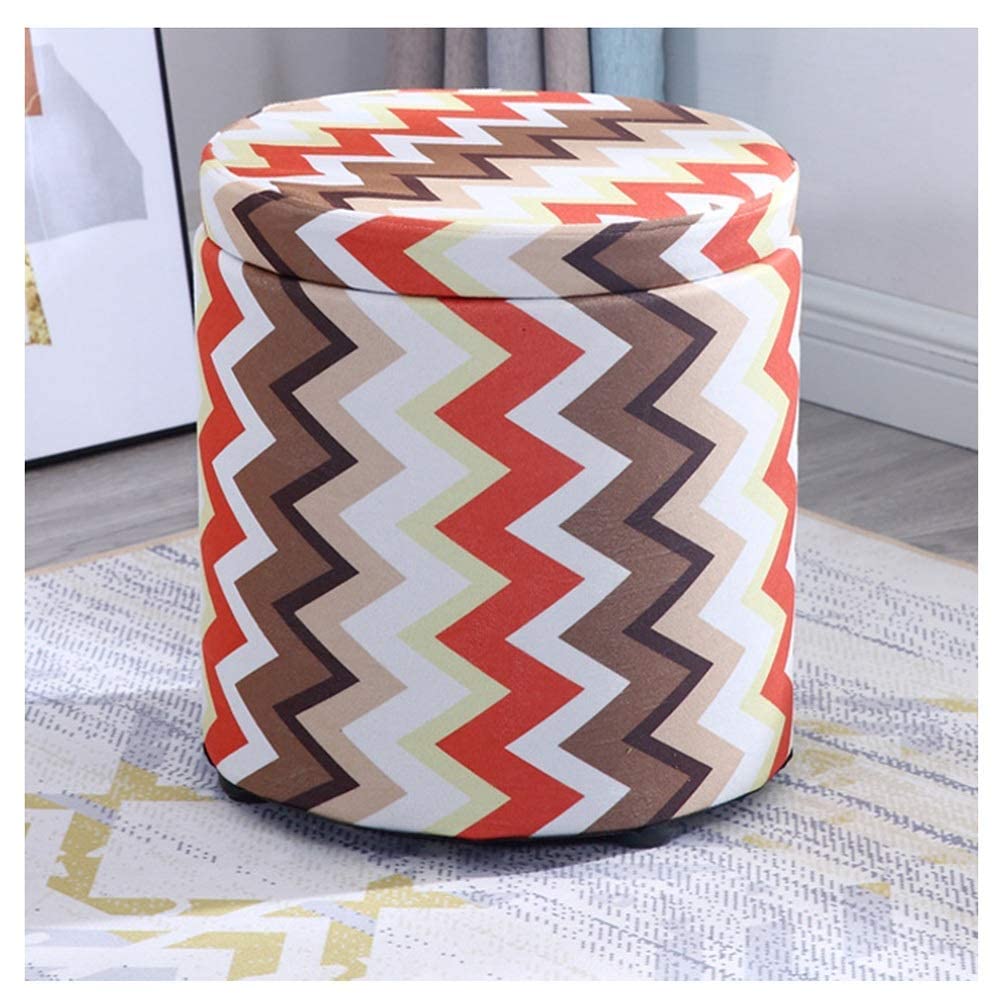 Tabouret de rangement capitonné avec structure bois robuste