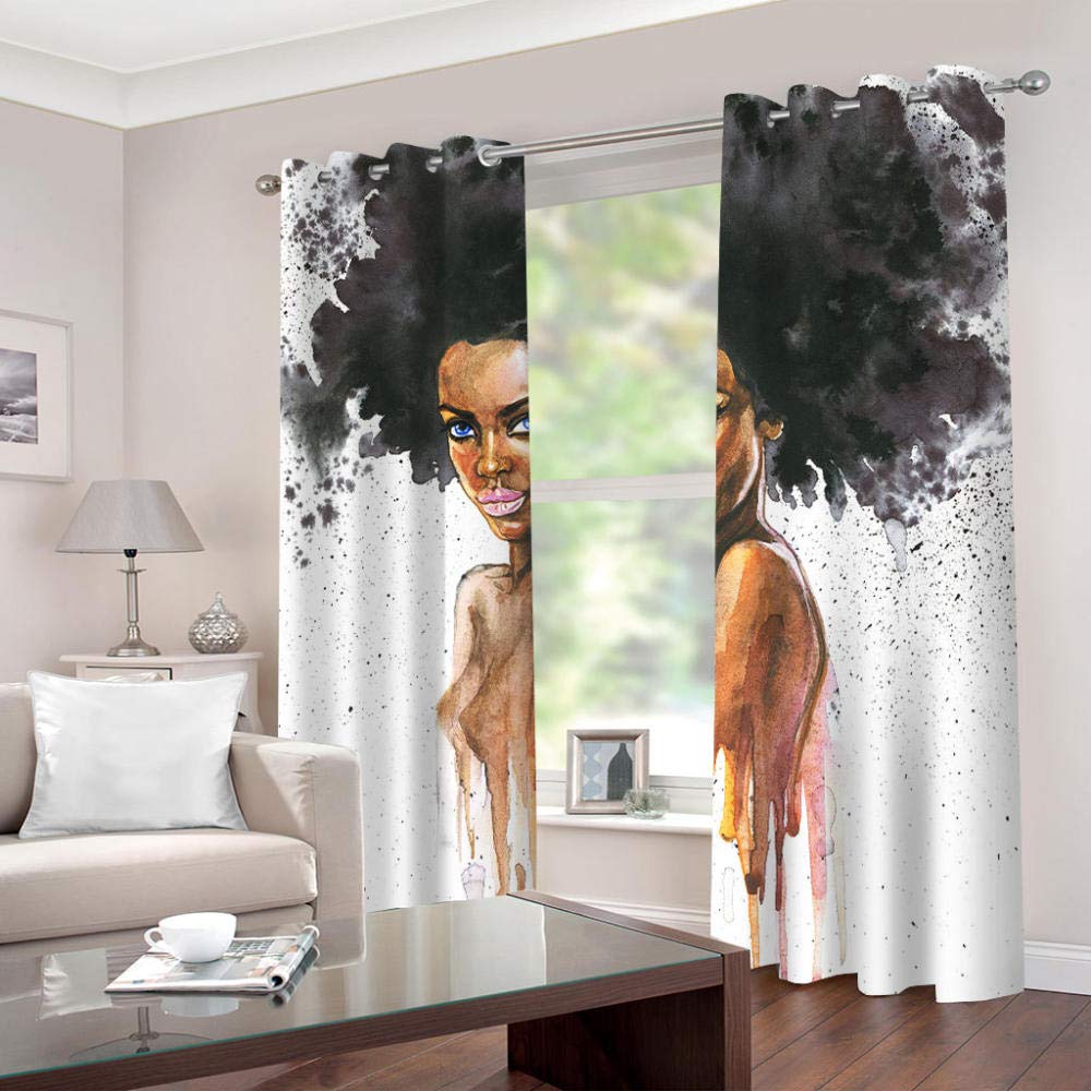 Tende Camera Da Letto Bambini Ragazza Di Film Astratto Tende Finestre Soggiorno Moderne 2 Pezzi Stampa 3D Tende Oscuranti Termiche Isolanti Con Occhielli / Insonorizzazione 280X250Cm (LxH)
