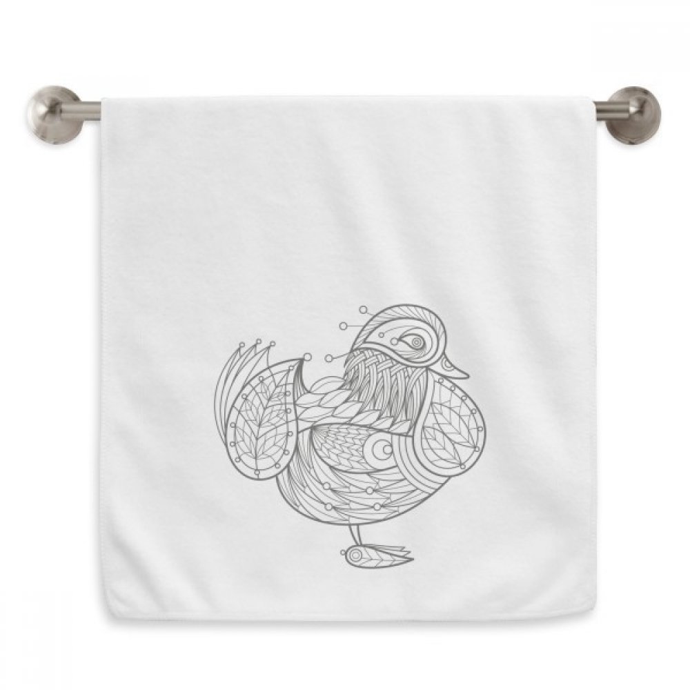 Serviettes moelleuses oiseau peinture vol de ligne blanche 13x29 pouces pour toilette quotidienne