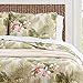Tommy Bahama Topical Orchid Collection Quilt Set-100% Cotton, Reversible, Ideal for All Seasons, Pre-Washed for Added Softness, Full/Queen, Green