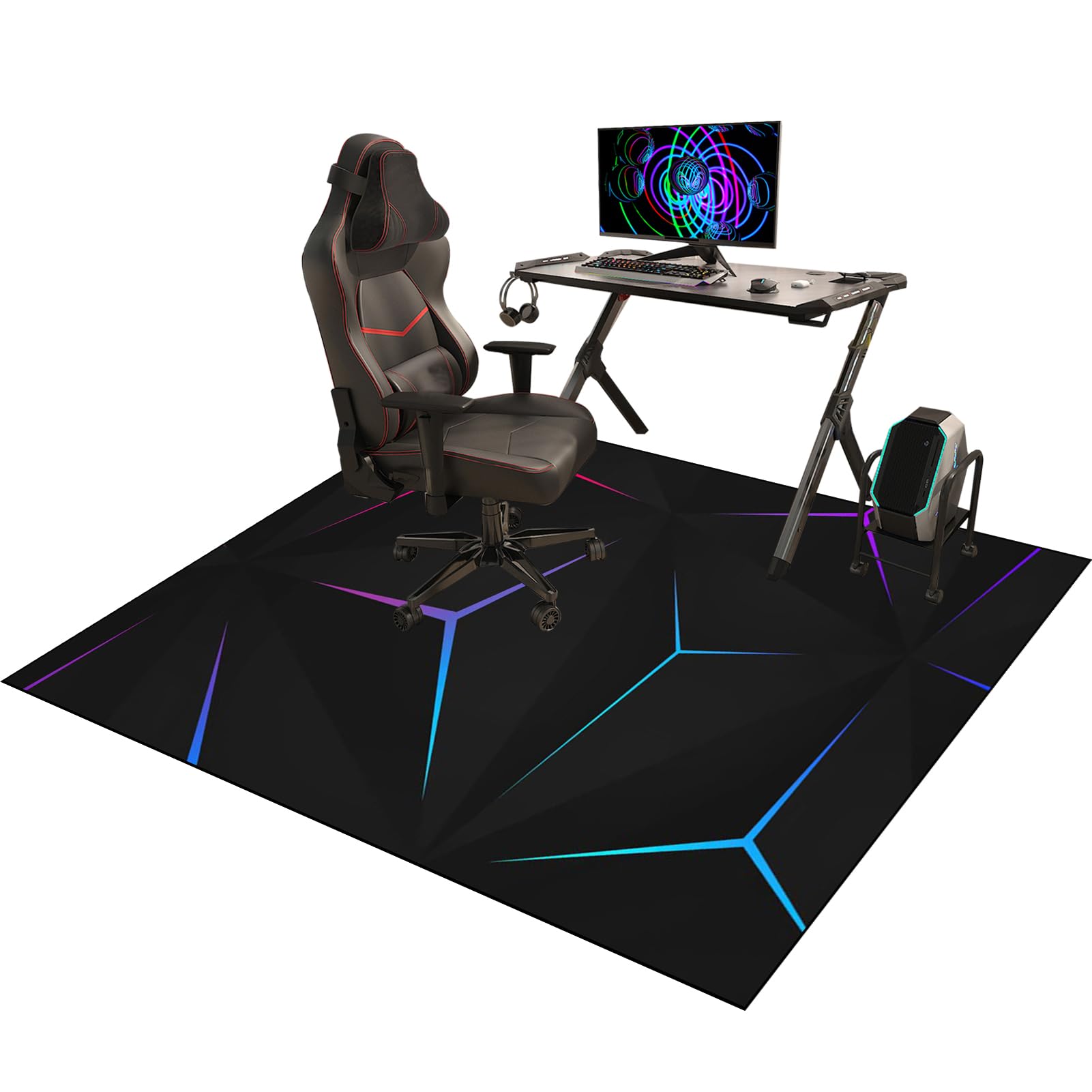 Tapis Chaise de Bureau Gaming, Tapis Protection Sol Chaise Bureau, Tapis de Sol Gamer, Tapis de Sol pour Fauteuil, Tapis de Sol Bureau Tissu, Tapis Antidérapant Sous Chaise de Bureau 140 x 180 cm