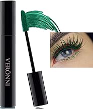 Green Waterproof Mascara, Colorful, Smudge-proof, 4D Silk Fiber Lash, Long Lasting, Highly Pigmented, Won't Clump