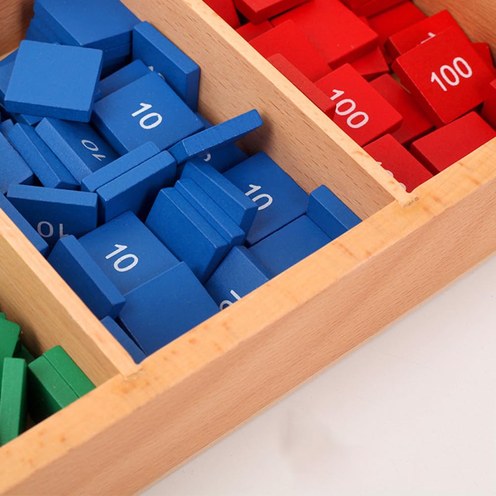 Juego de Sellos Montessori, Set de Manipulativos de Matemáticas de Madera para Niños