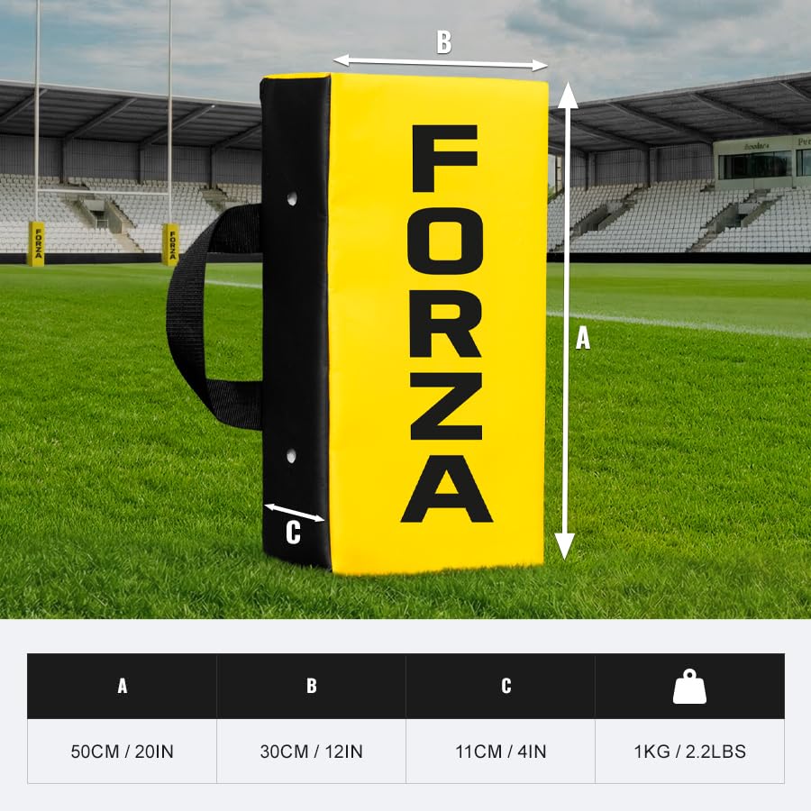 FORZA Bouclier de Contact & Poussée de Rugby [Junior/Sénior] | Sac de Plaquage pour Débutants | Extérieur en PVC Résistant aux Intempéries