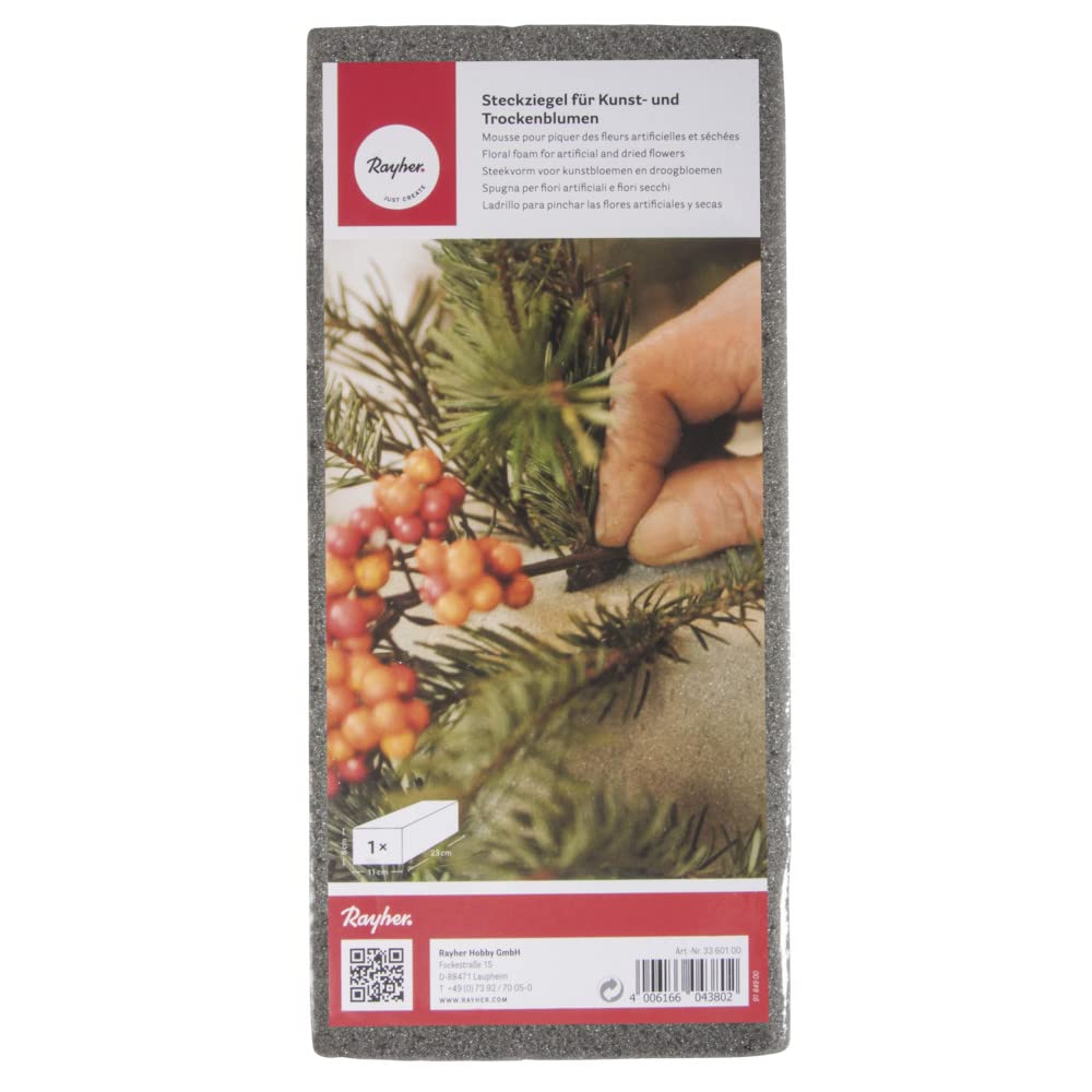 Rayher 3360100 Brick, Individually Shrink-Wrapped, 23 x 11 x 8 cm, Small Removal