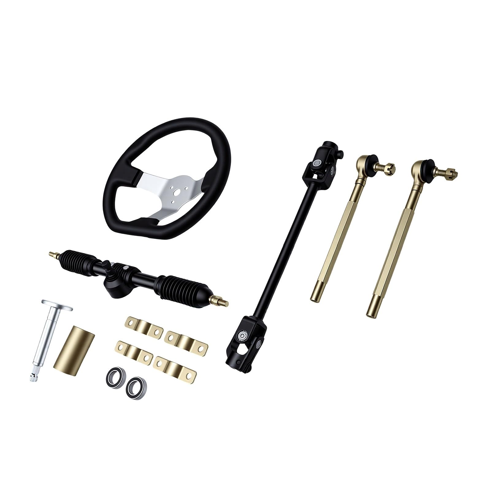 Bewinner Zestaw Kierownicy Go Kart 270 Mm z Wałem 380 Mm, Przekładnia