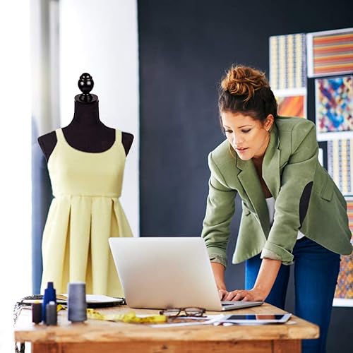 Miniatura 38 de Forma de vestido de maniquí, modelo de vestido femenino, cuerpo de maniquí con pantalla de torso, 53-67 pulgadas, soporte de trípode ajustable