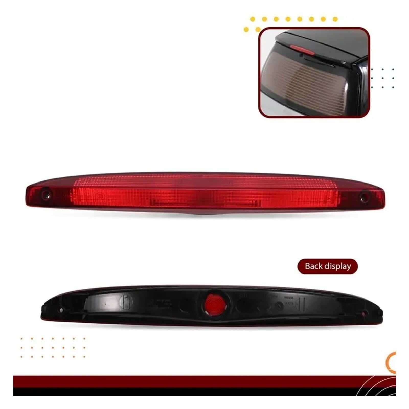 Terza Luce Stop dell'auto per Smart FORTWO Coupe 451 Luce Freno Terza Luce montata Codice 4518200056 A4518200056