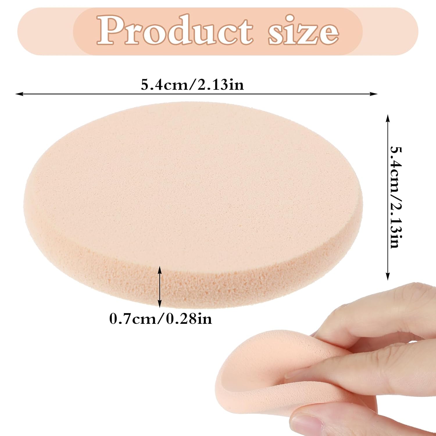 Nogeqi 4 Pcs Flat Makeup Sponges for Foundation, Foundation Sponge, Sponges Makeup Applicator, Round Make Up Sponge for Face Natural Easy Soft Beginner(Skin Color)