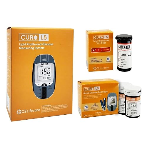 Kit de autoprueba de colesterol y glucosa para el hogar dispositivo  10 tiras de prueba de colesterol total  50 tiras de prueba de glucosa incluidas disponible en Yaxa Costa Rica