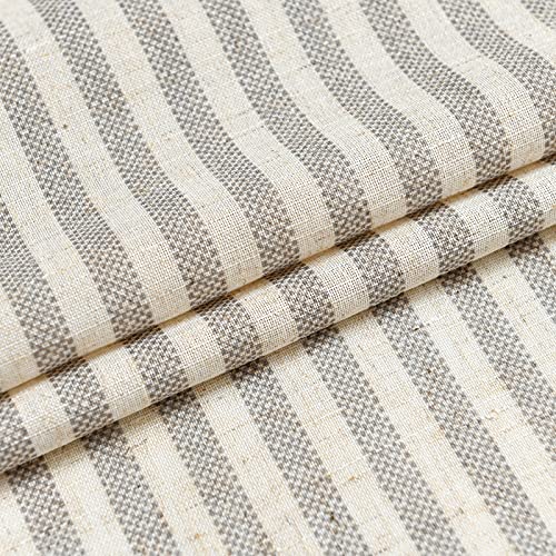 Lazzzy Kitchen Curtains Linen Striped Curtains Grey Tier Curatins Cafe Curtains For Bathroom Kitchen Farmhouse Curtains 24 Inch Length Rod Pocket Window Treatment Tiers 2 Panels Grey On Beige #TOP25