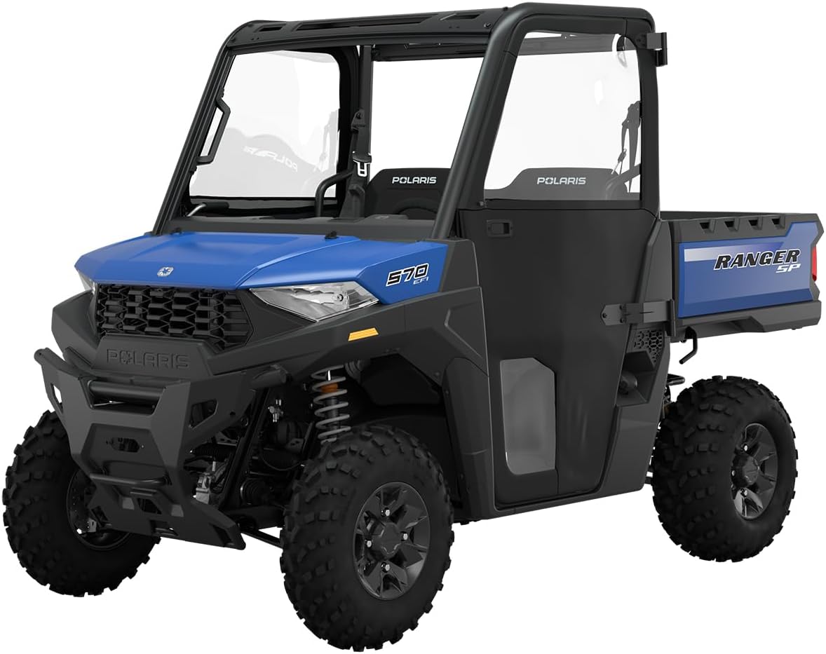 Side view of a Polaris Ranger SP 570 with the canvas doors installed, showing the fit and finish.