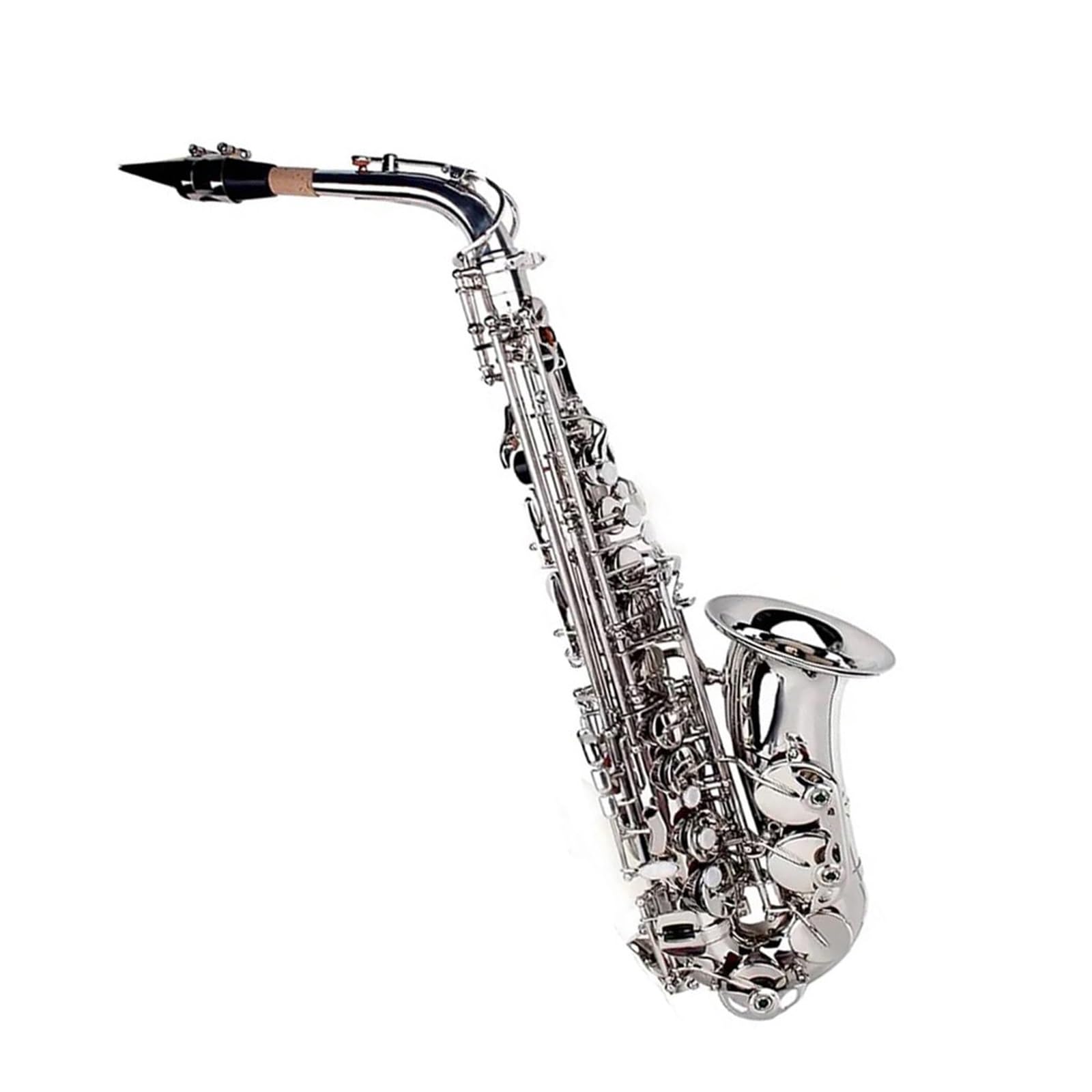 Saksofon altowy pojedynczy zestaw Eb klucz srebrny korpus mosiężny profesjonalny instrument dęty drewniany Saksofon