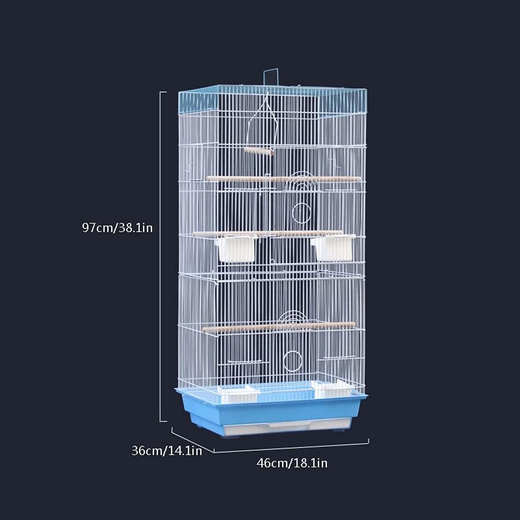 LUCBEI Bird Cage Large Parrot Cage with Feeder Stand Rod and Breeding Cage for Breeding Flocks of Birds Finches Pigeons Parakeets Pet Supplies (Color : Green, Size : D)