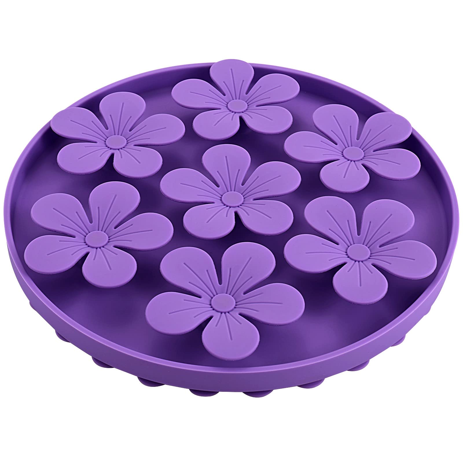 Doweiss Alimentador lento, para gatos, ayuda a reducir la velocidad de comer, cortar la velocidad de la flor, de goma de silicona, lindo alimentador lento para cachorros/gato/perro