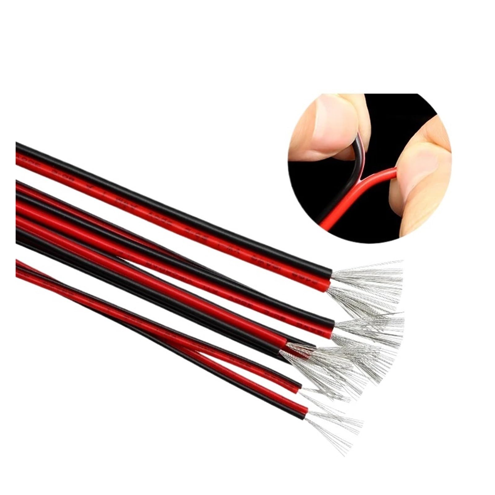 2~100m 2468 Cable de 2 pines Negro Rojo 30 28 26 24 22 20 18 16AWG Cable de altavoz de audio(Red-Black,10 METERS_16AWG (1.2MM2))