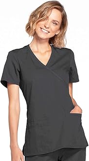 Cherokee Women's Workwear Originals Mock Wrap Scrubs Shirt Medical Scrubs (Pack of 1)