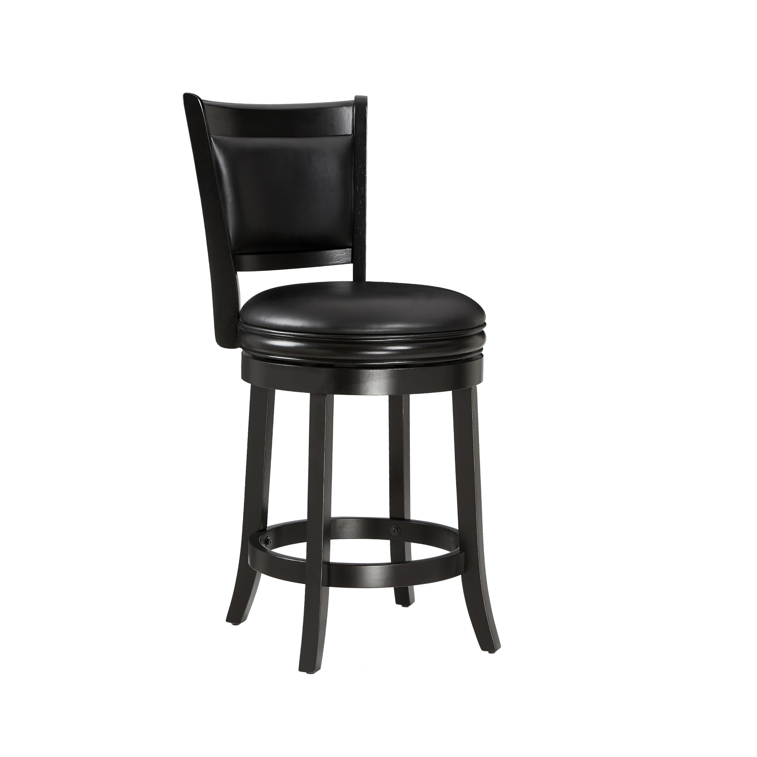 Ball & Cast Swivel Counter Height Barstool 24 Inch Seat Height Black Set of 1