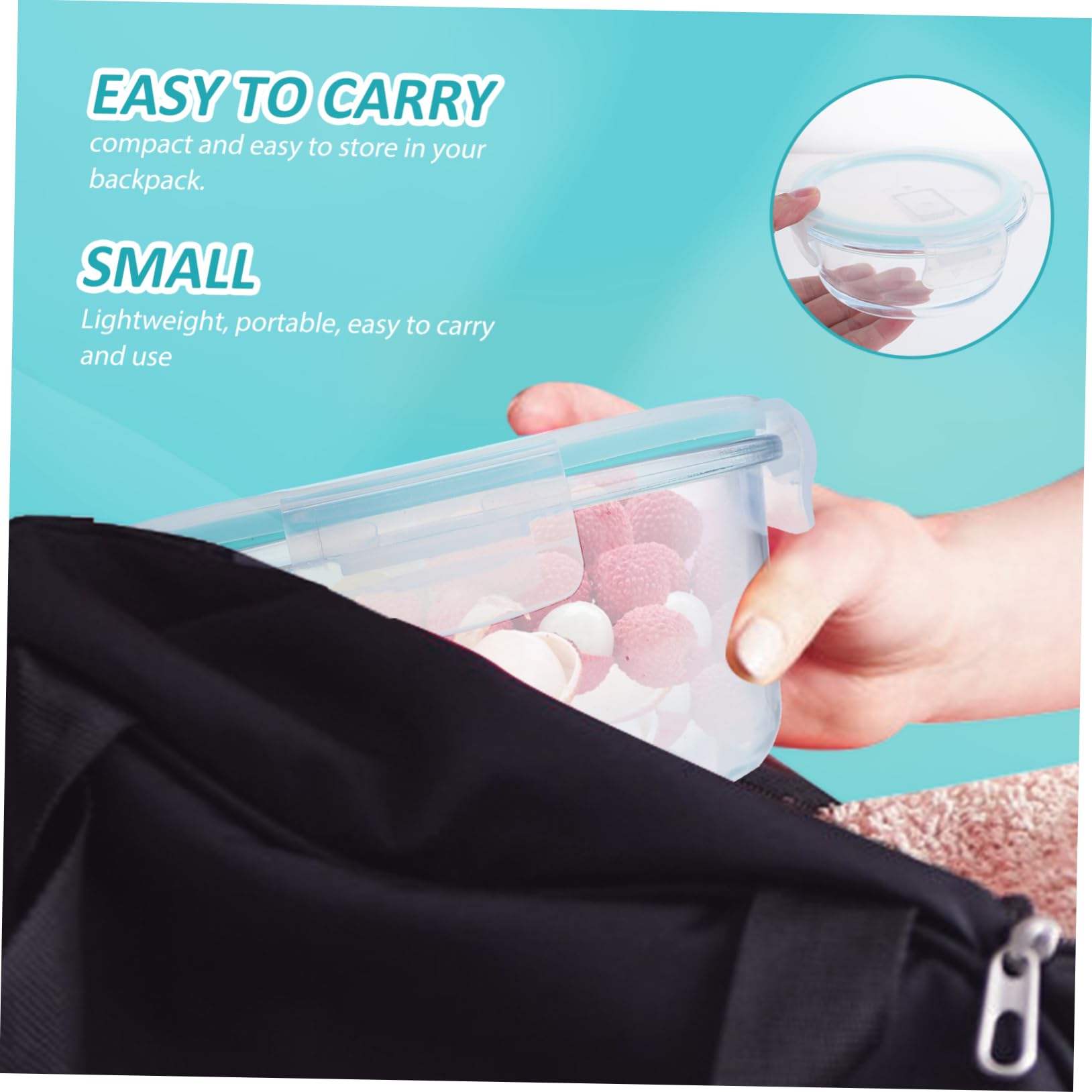 ABOOFAN Contenitore Per Il Pranzo Sigillato Con 3 Scomparti Per Ragazzi E Ragazze in Borosilicato Per Ragazzi E Adulti