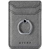 ACRSIKR Card Holder for Back of Phone, RFID Blocking Cell Phone Credit Wallet with Ring Pocket Stick