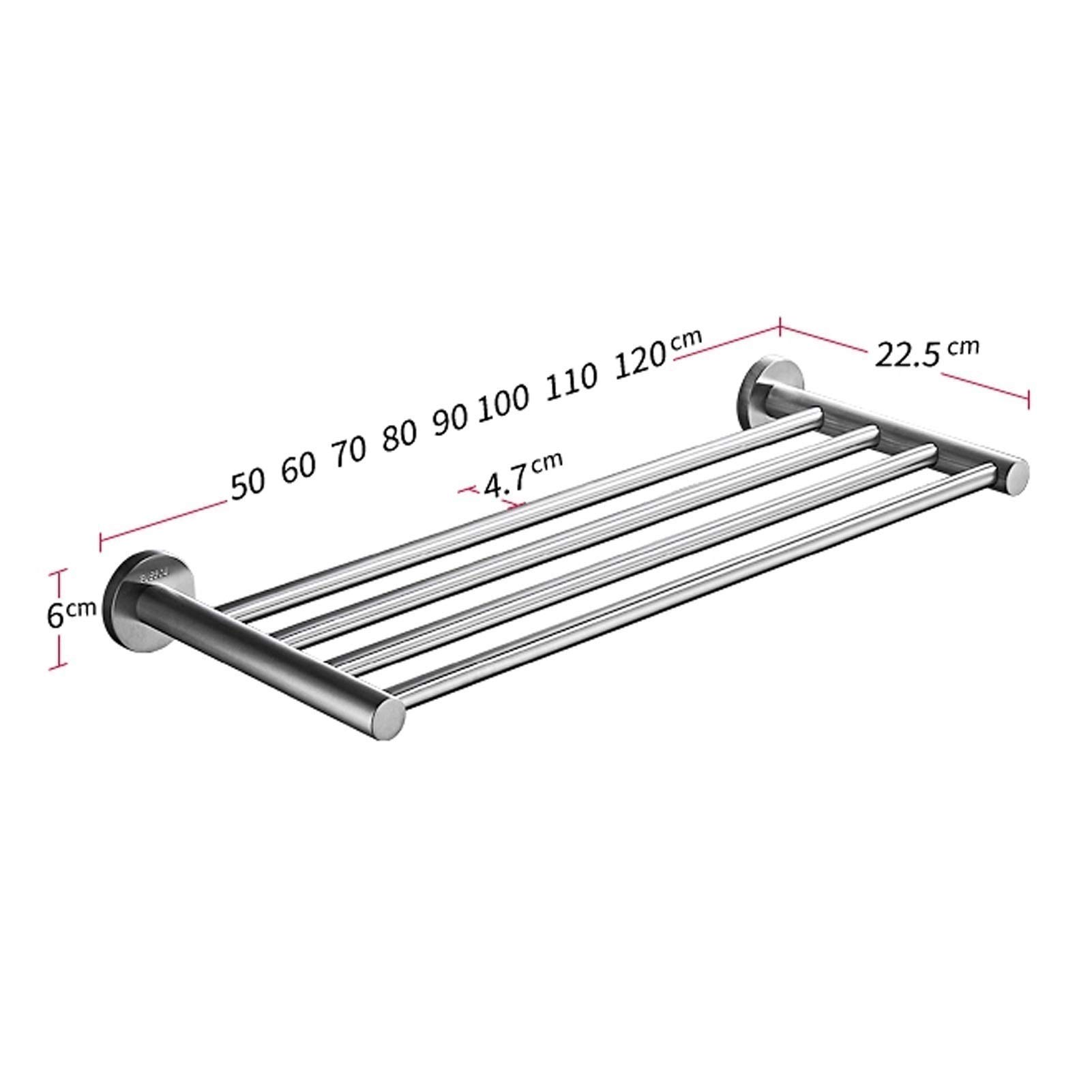 SOVORM Rieles de Barra de Toalla Grande Estante de Toalla 50Cm-120Cm Sus Soporte de toallero montado en la Pared para baño o Cocina / 120Cm The New