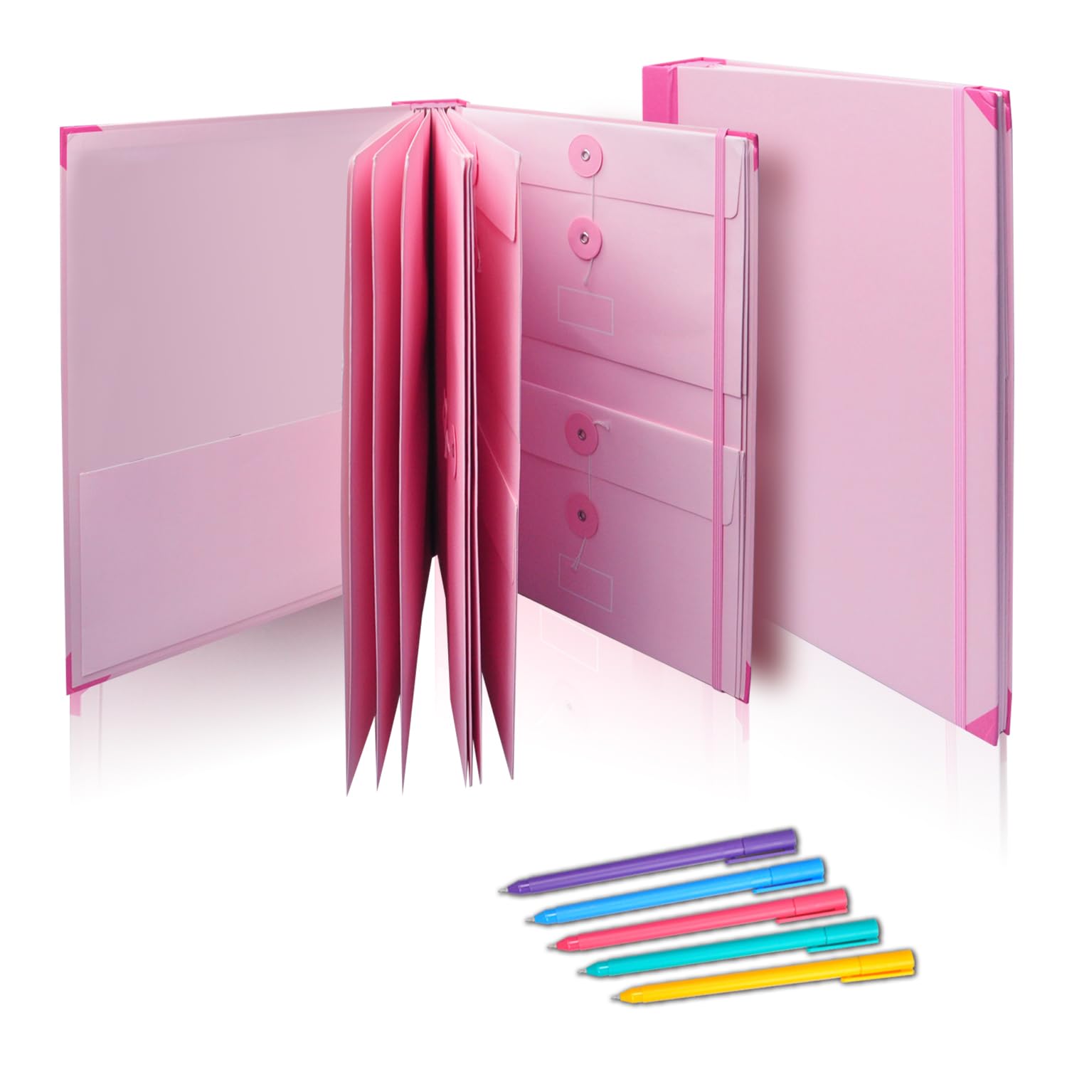 Life Document Organizer, in Case I Go Missing Super Useful Binder, Important Document Organizer Binder for Passports, School Work, Social Security Cards, Birth Certificate (Pink 2in Thickness)