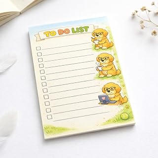 Golden Retriever Sticky Notes Gifts,50 Sheets 4x6 Inch Pet-Themed Notepad | Golden Retriever Lover Gift Dog Mom Dad Stationery Stuff Decor, Birthday Gifts for Men, Women, Office Coworker, Friend