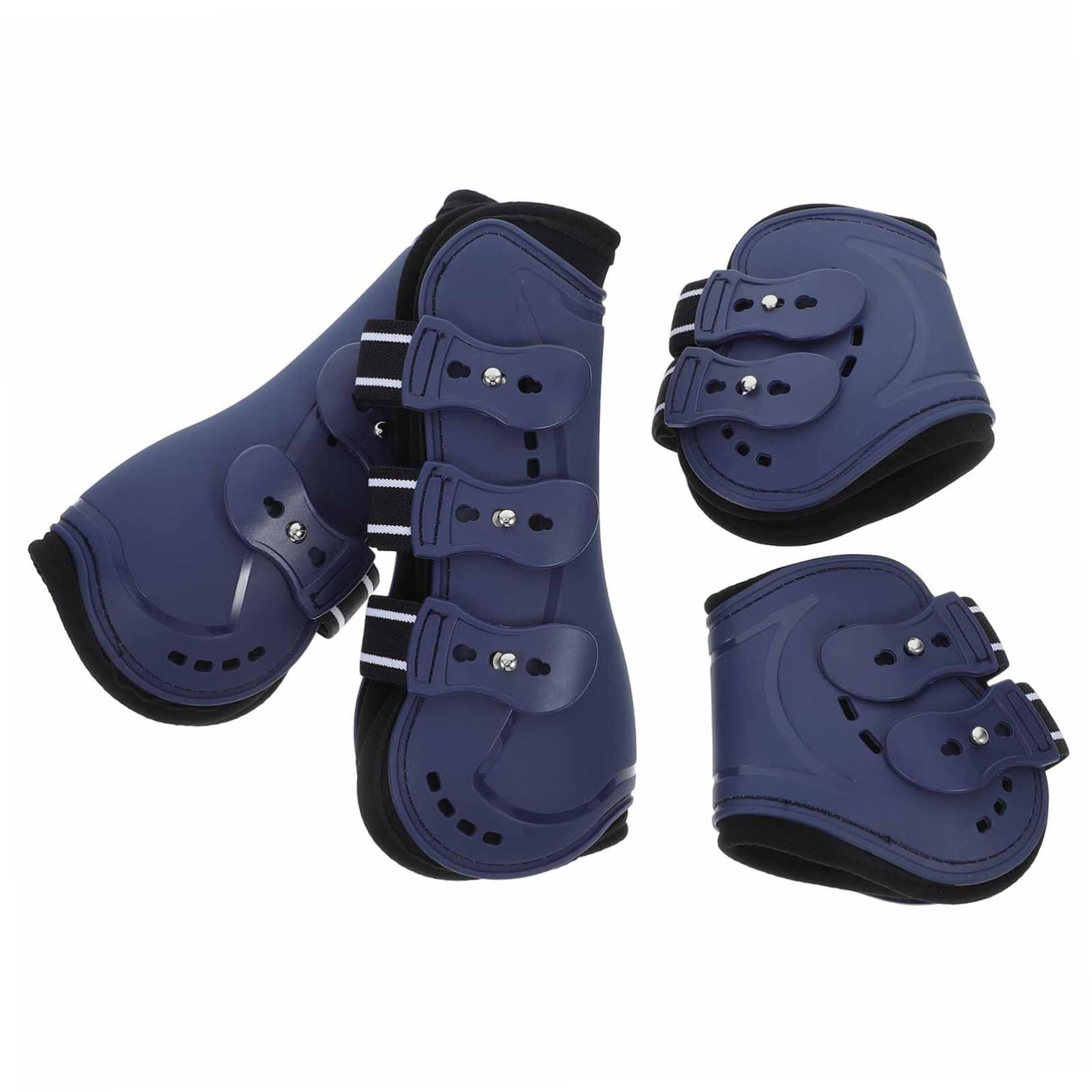 Toyvian 4 Stück Pferdebeinschutz Gamaschen Set Atmungsaktive PU für Trail Reiten Schutzstiefel für Vorder und Hinterbeine Stylisches Design Einfache Handhabung Verletzungsprävention
