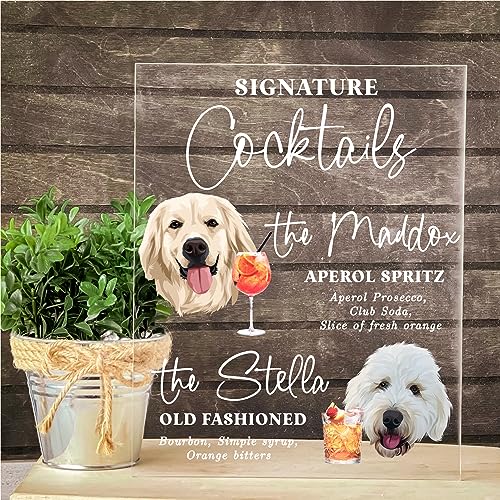 Custom Dog Signature Drinks Sign - Wedding Custom Dog Drink