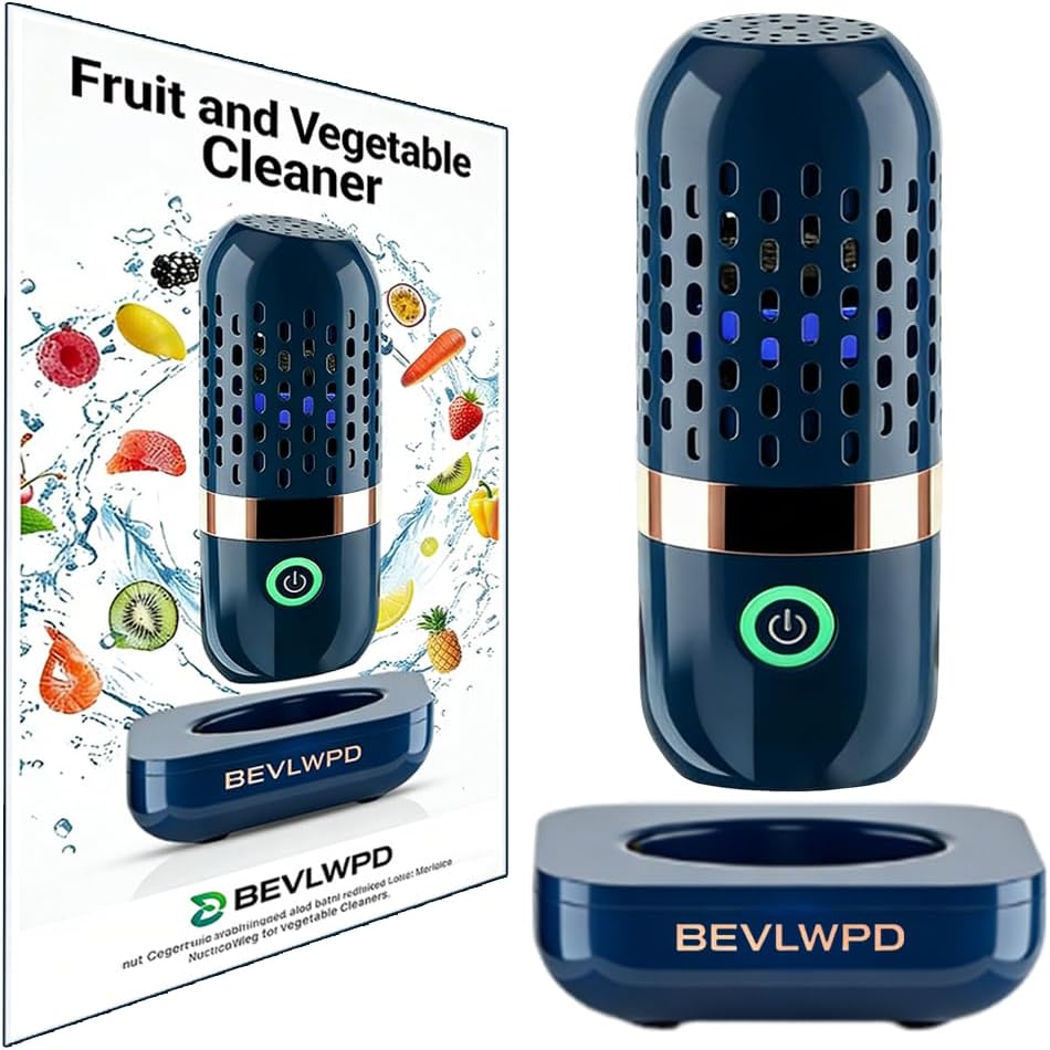 Fruit and Vegetable Cleaner, Produce Cleaner, Portable Fruits Wash System, Compact Wireless Rechargeable Washing Machine, Kitchen Food Purifier Washer for Cleaning Grains Meat Seafood(2PCS)
