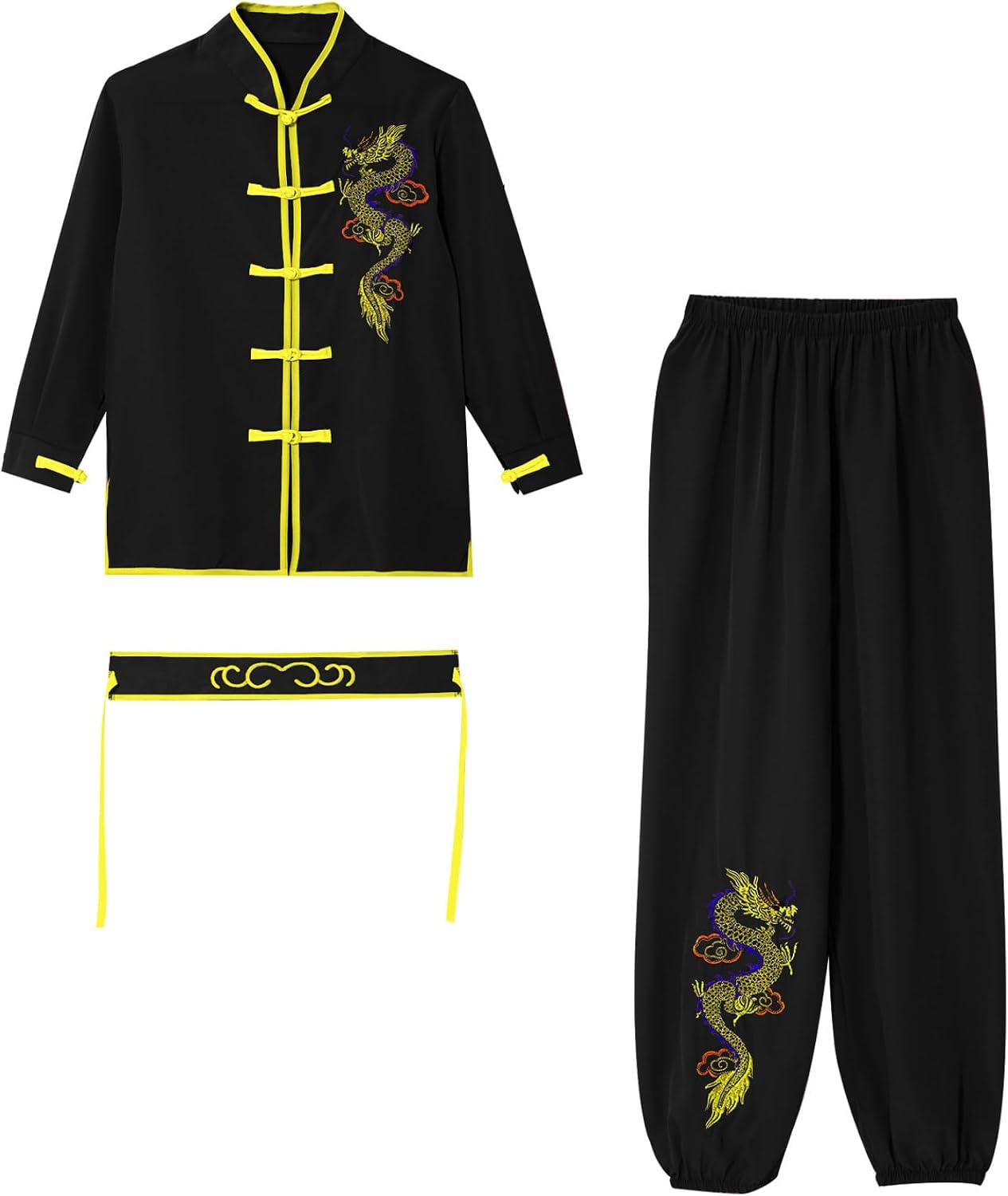 Jugaoge Boys Girls Chinese Kung Fu Suit Tai Chi Training Uniform Kids Martial Arts Master Cosplay Costume