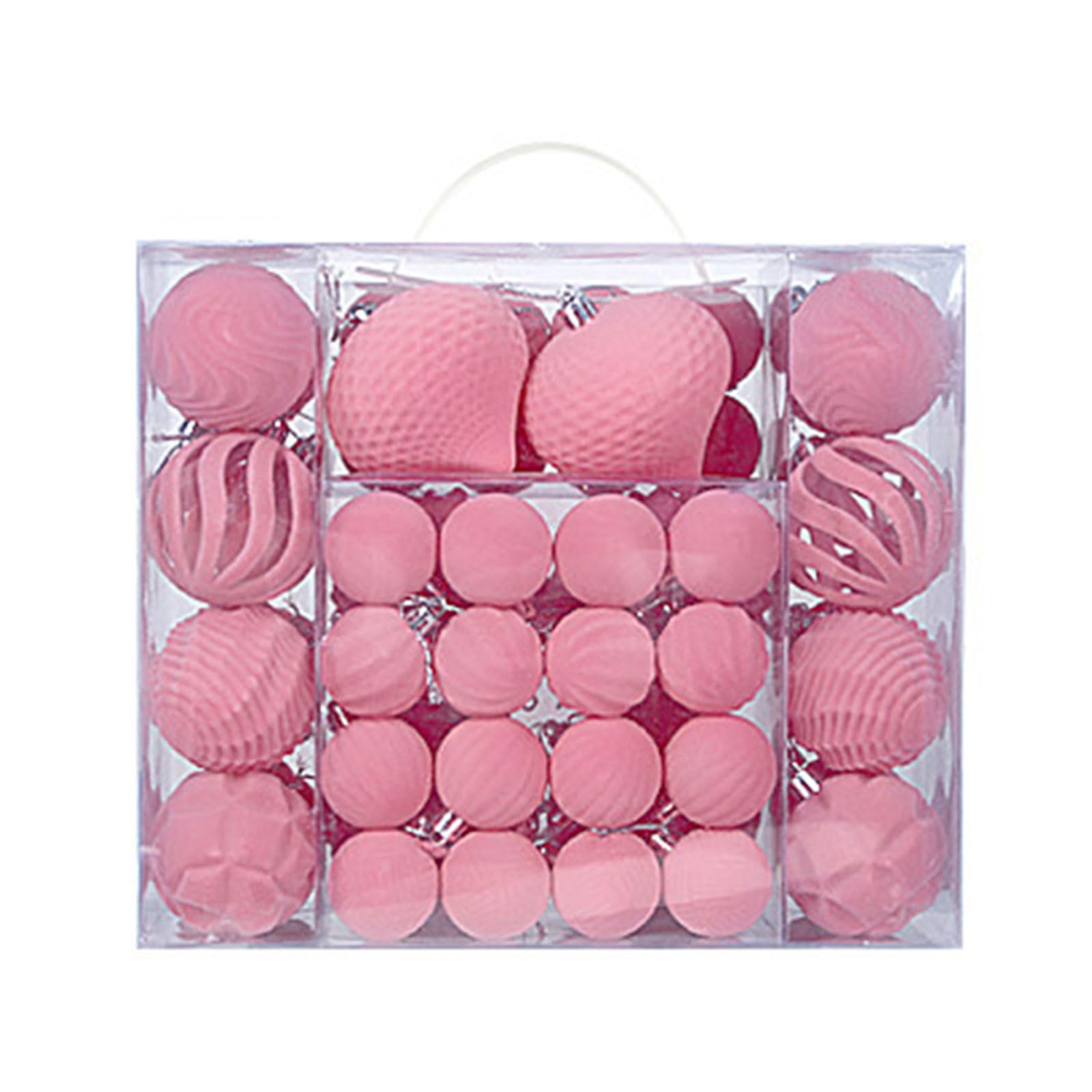 48Pcs Shatterproof Christmas Baubles Velvety Ball Hanging Ornament Tree Decoration for Wreath Mantels Window Ornaments Set