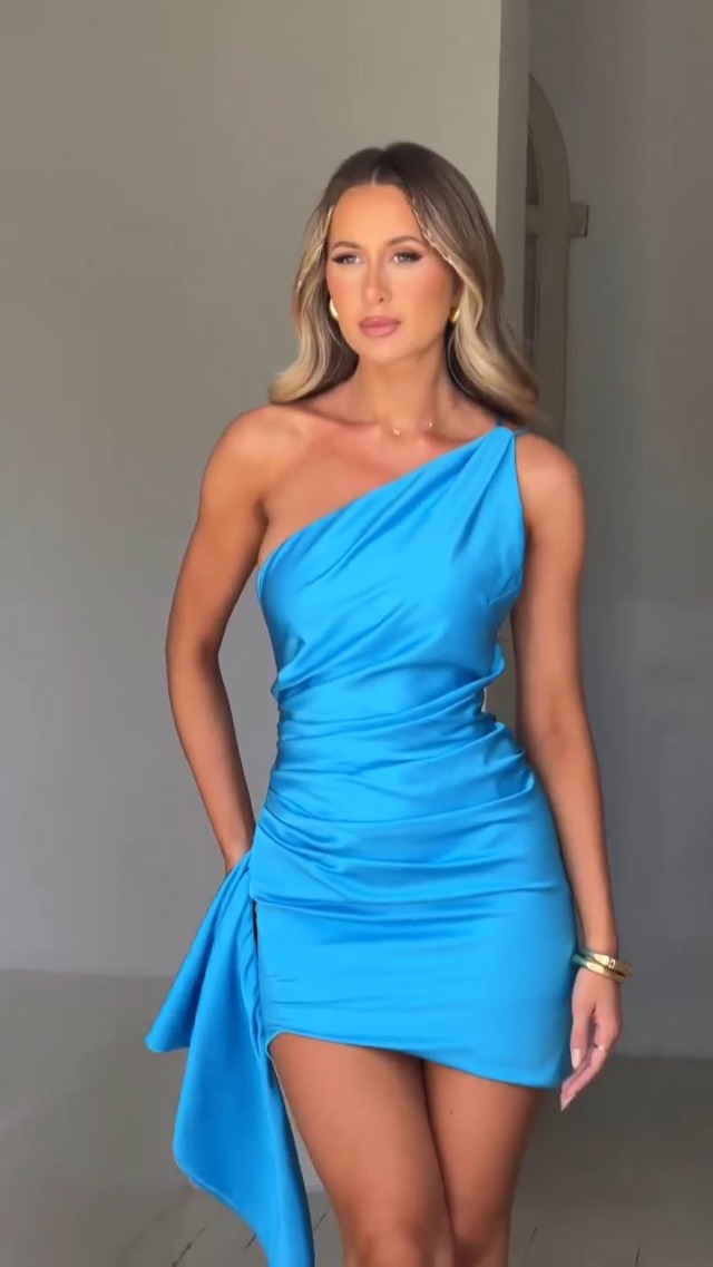 one shoulder sleeveless ruched bodycon dress Amazon.com: Memoriesea Women's Satin One Shoulder Ruched Bodycon Sleeveless  Mini Club Party Dress Black : Clothing, Shoes & Jewelry