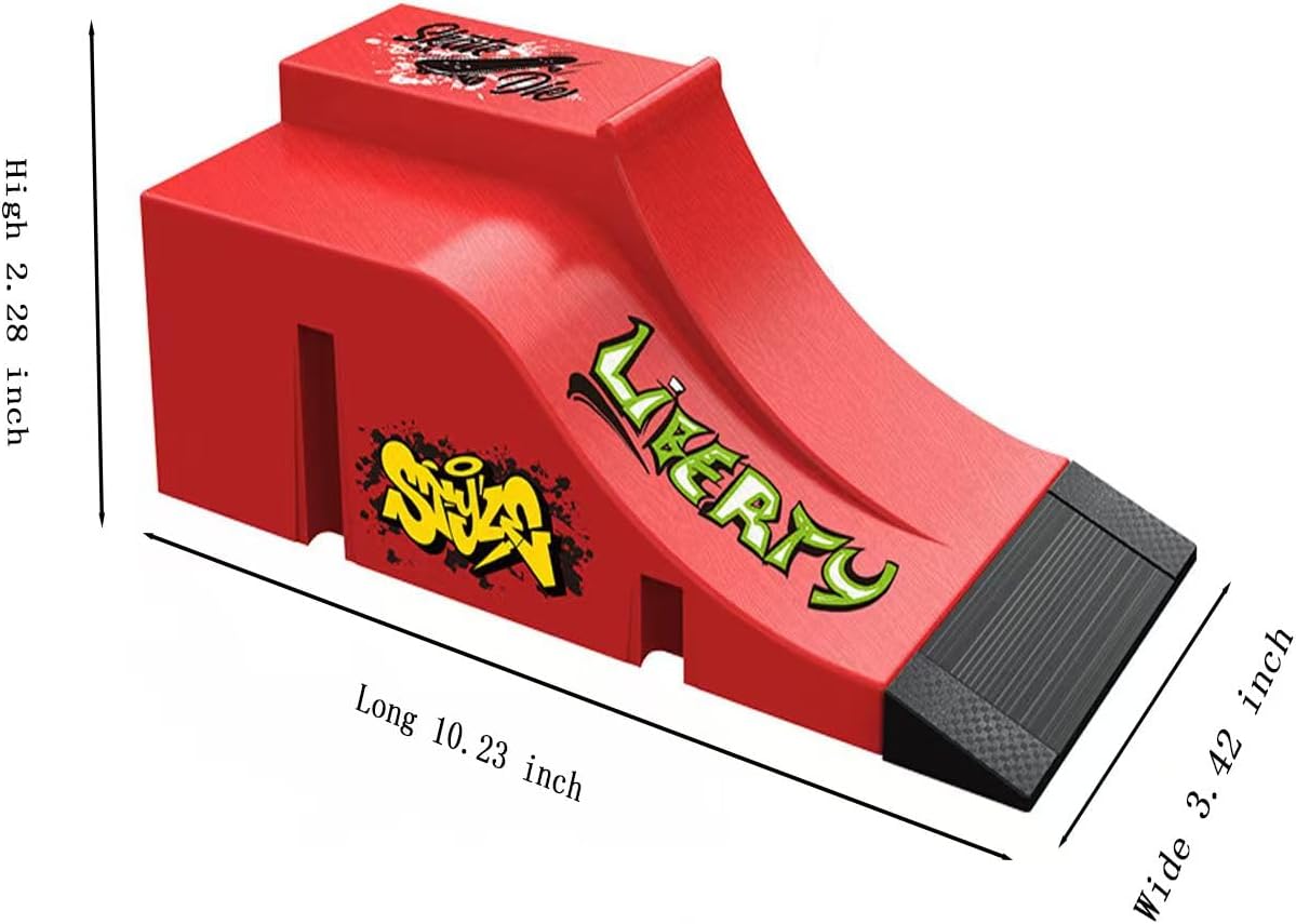 Fingerboard Skate Park Set, Mini Finger Ramp Obstacle Training Toy Kit (A) | DIY Assembly, Tech Deck Ramp Compatible, Pro Fingertip Skate Desktop Stunt Props, Creative Gift for Kids Teens Adults