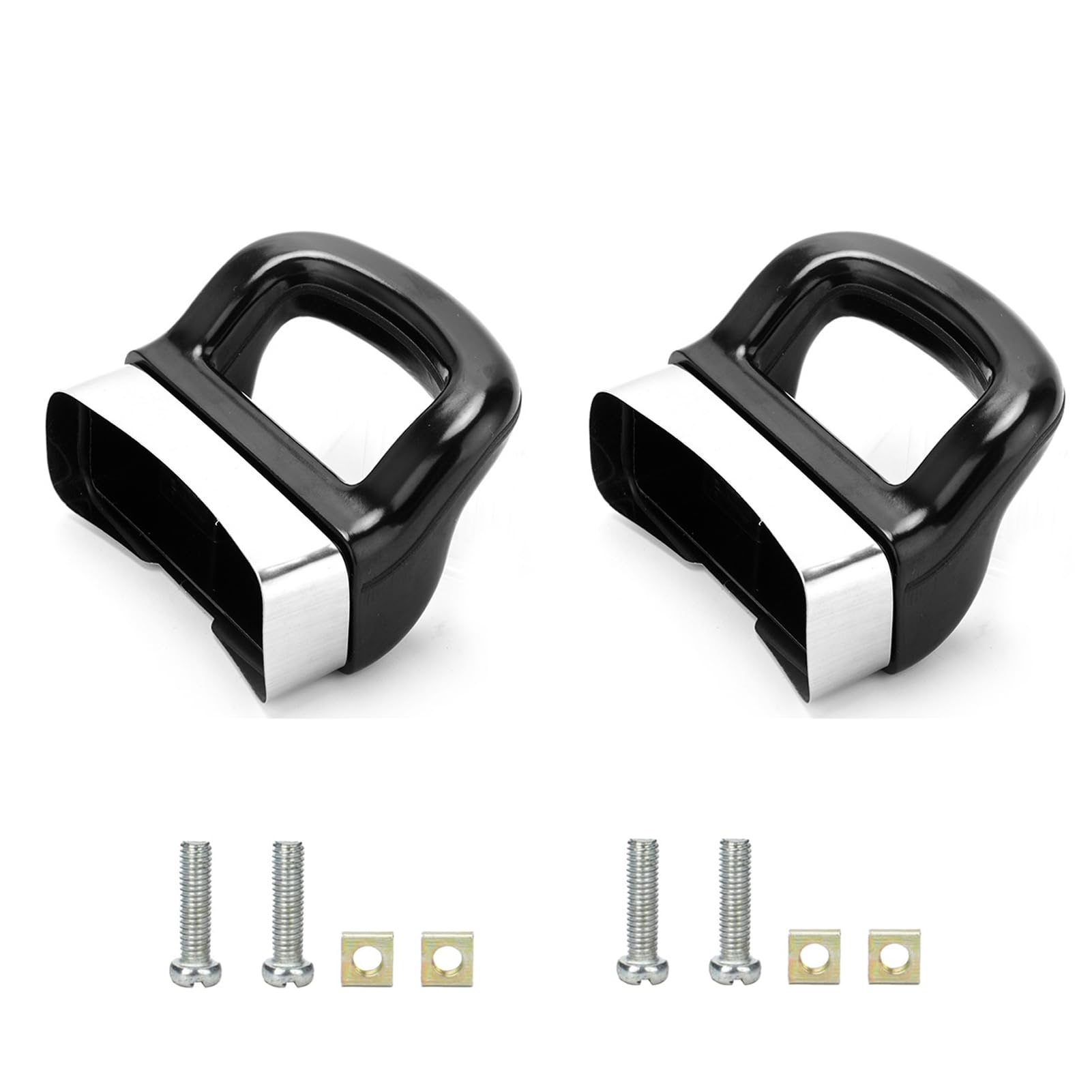 LIFTATAPA 2Pcs Pot Short Side Handle, Sauce Pot Handle Side, Metal Pressure Pan Handles Ear Replacement Pot Handles Cooker Steamer Suitable for 2 or 1 Hole Type(Black)