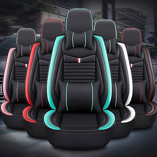 Miniatura 7 de Anxinfengpei Funda de asiento de automóvil para Dodge Journey 2009-2020, funda de asiento de coche de 7 asientos, juego completo con almohada,