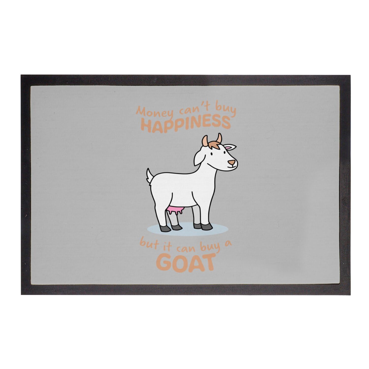 Paillasson gris 60x40cm imprimé chèvre mignon tapis d'entrée design pour maison