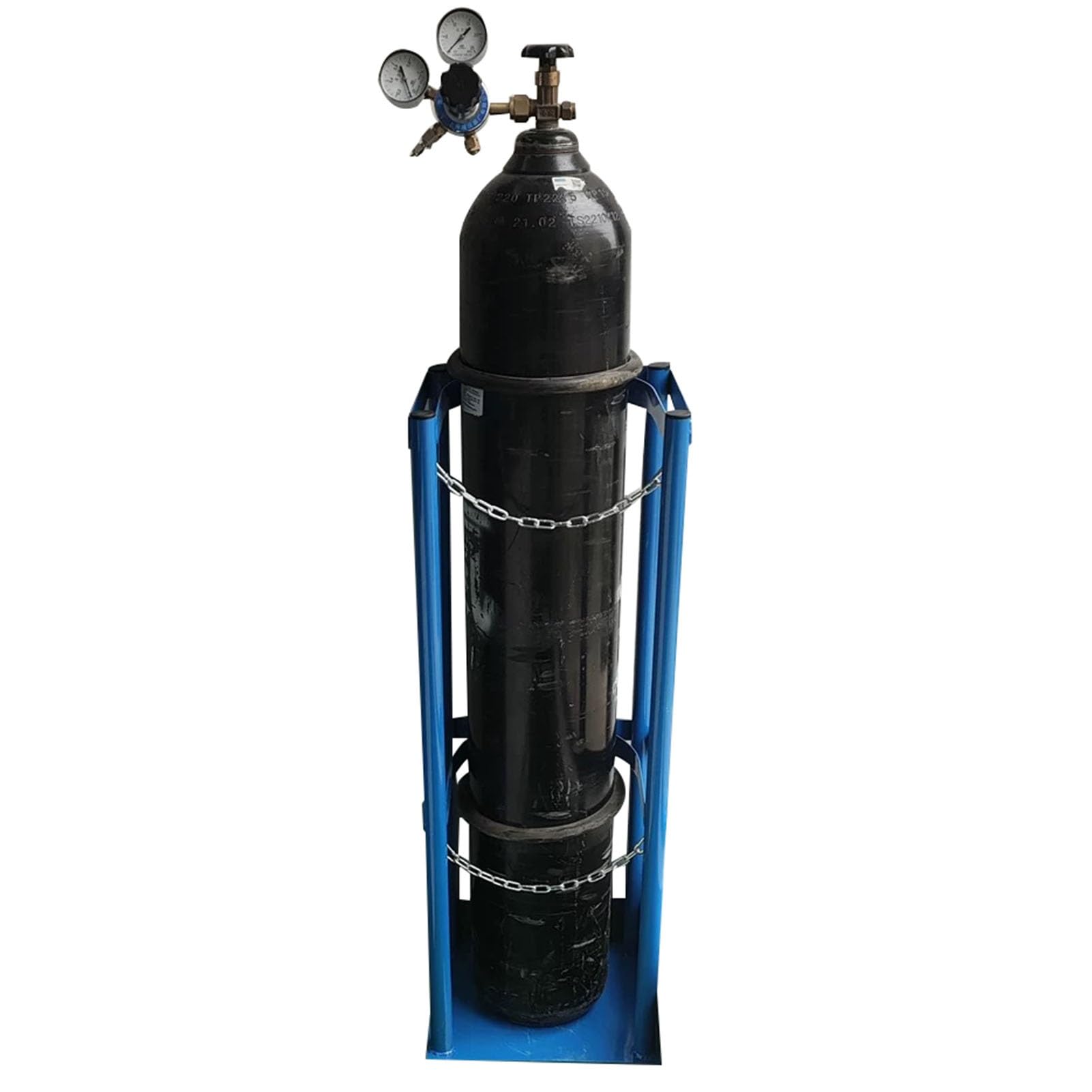 WQPMNYG Heavy-Duty Floor & Wall Mounted Gas Cylinder Holder, Portable Oxygen Tank Rack for Workshop & Motorhome, Sturdy Cylinder Bracket Carrier (24cm/9.4in, 34x30x100cm/13.4x11in)