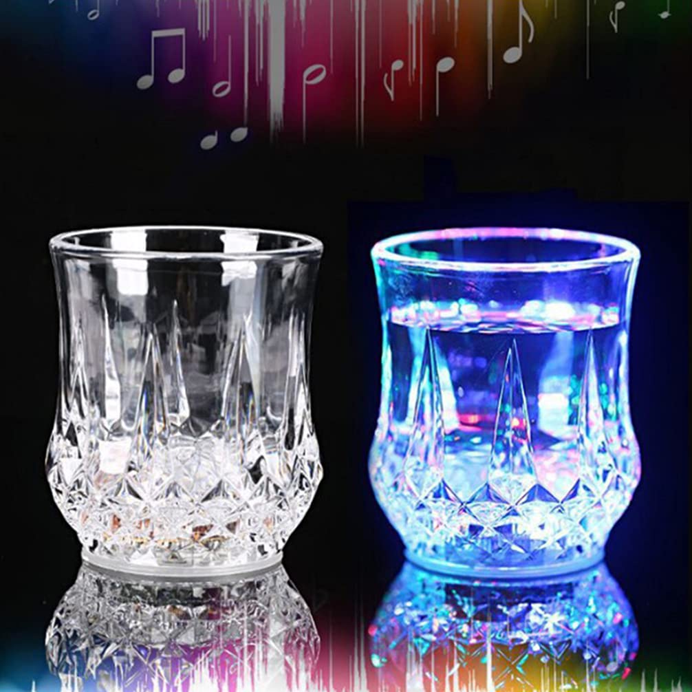 Amosfun Flash Light Up - Set di tazze con bicchieri da tè, con luce a LED, multicolore, per bar, discoteca, compleanni, feste, laurea, 10 pezzi