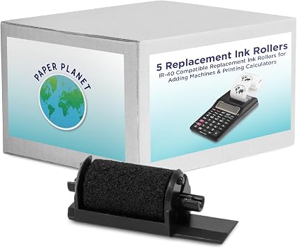 PaperPlanet Black Calculatior Ribbons for IR40 | 5 Pack | Replacement Adding Machine Ink Ribbon, Compatible with Canon, Casio, Sharp, Adler, and Victor IR40 Adding Machines