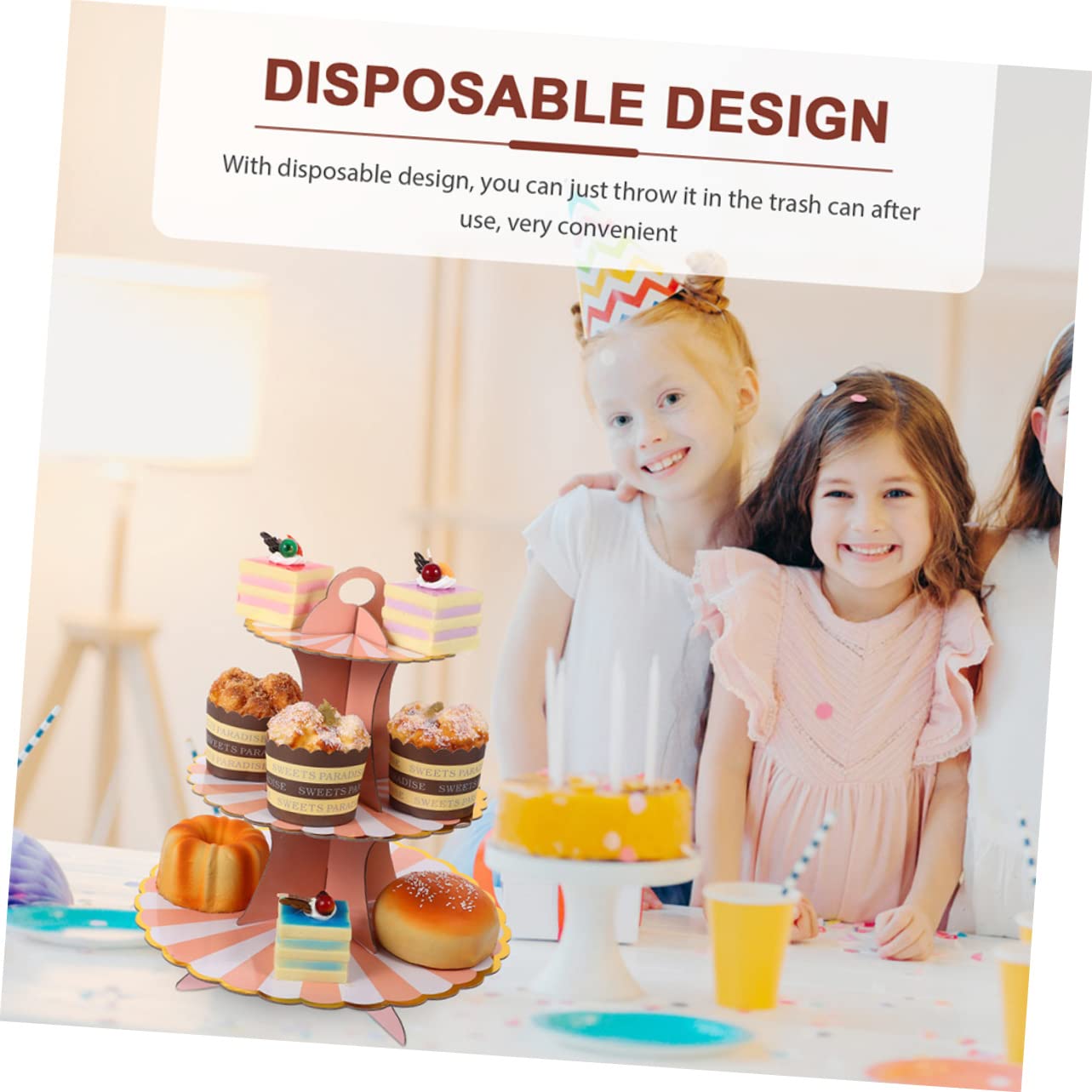Hemobllo 2pezzi Alzata Per Torte Usa e Getta in Da Espositore Per Cupcake e Dessert Portacarte Per Torte Nuziali e Feste Compleanno Mensola Per Dolci e