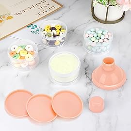 Accmor Formula Dispenser On The Go, 4 Compartments Stackable Formula Container for Travel, Baby Milk Powder Kids Snack Container, BPA Free