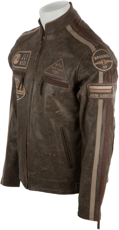 Veste de motard en cuir pour homme Patch motif Algeria Ubuy