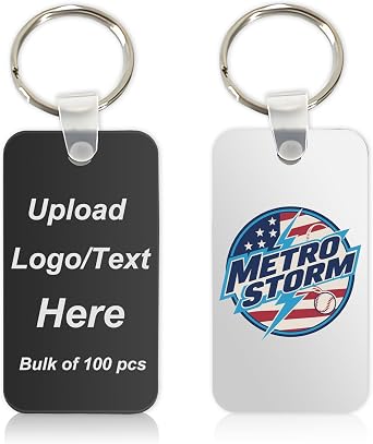 100 Pcs Custom Soft Keychain - Personalized Keychain with Logo Text Bulk for Business Branding, Events, Weddings