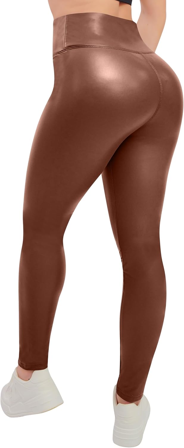 Pantaloni Pelle Donna Leggings Da Donna In Pelle PU, A Vita Alta, In Ecopelle, Sexy Pantaloni In Pelle - Foto 4